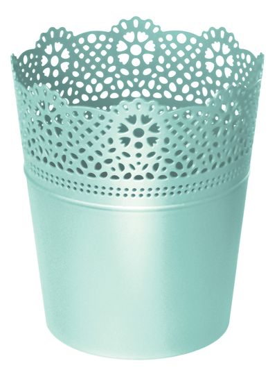 Flower pot LACE 160 mm, pistachio