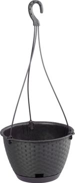 Planter RATOLLA Round W 240, hanging, Brown, with saucer, with hanger