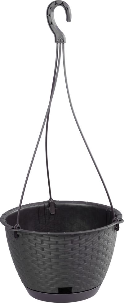 Virágcserép RATOLLA Round W 240, barna, alátét felfüggeszthető, akasztóval