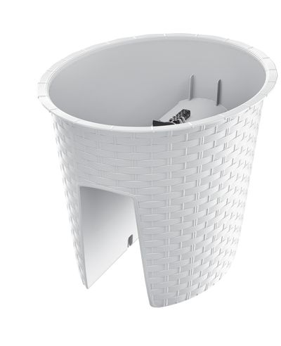 Flower pot RATOLLA Railing Oval 300, white
