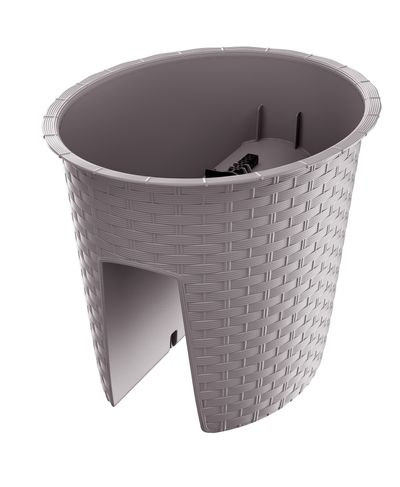 Flower pot RATOLLA Railing Oval 300, mocca