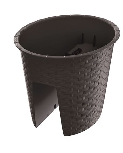 Flower pot RATOLLA Railing Oval 300, brown