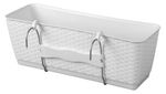 Planter RATOLLA Case PW 500, White, with saucer, with railing hanger