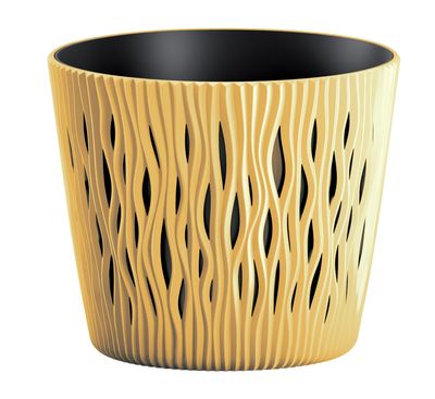 Flower pot SANDY Round 190, 158x138 mm, mustard