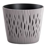 Virágcserép betéttel SANDY Round 190, 158x138 mm, mokka