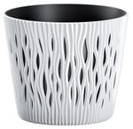 Virágcserép betéttel SANDY Round 190, 158x138 mm, fehér