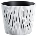 Planter SANDY Round 190, with insert, 158x138 mm, White