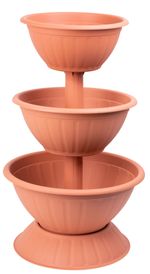 Flower Pot Strend Pro PYRAMID, three-storey, 82 cm, terracotta