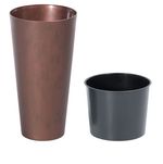 Virágcserép betéttel TUBUS Slim Corten, 250x476 mm, réz hatású