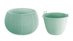Planter SPLOFY Bowl, with insert, 290x195 mm, Sage