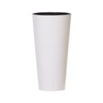 Planter TUBUS Slim Shine, with insert, 250x476 mm, White