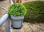 Holder BUMETA Extra strong, metal hanger, for flower pot, for railing, with base, 22 cm