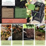 Komposter Strend Pro Garden, bubnový, 70 lit., čierny, 55,5x36x72 cm