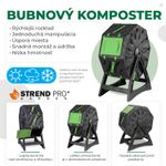 Composter Strend Pro Garden, tumbling, 70 liters, black, 55.5x36x72 cm