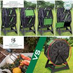 Kompostér Strend Pro Garden, bubnový, 70 lit., čierny, 55,5x36x72 cm