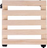 Plant pot stand Strend Pro, 30x30x7 cm, on wheels, movable, max. 50 kg, wood
