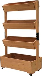 Függőleges virágcserép Strend Pro, ágyás, 4 szintes, kerekekkel, 85x45x147 cm