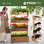 Kvetináč vertikálny Strend Pro, záhon, 4-poschodový, s kolieskami, 85x45x147 cm