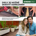 Sada terasových dosiek s WPC efektom dreva, palubovka, PP, 31x31x2, plast, farba hnedá a sivá, bal. 9ks