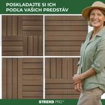 Sada terasových dosiek s WPC efektom dreva, palubovka, PP, 31x31x2, plast, farba hnedá a sivá, bal. 9ks