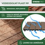 Sada terasových dosiek s WPC efektom dreva, palubovka, PP, 31x31x2, plast, farba hnedá a sivá, bal. 9ks