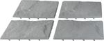 Set of 4 garden paths with stone effect, PP, 30x30, gray color
