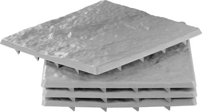 Set of 4 garden paths with stone effect, PP, 30x30, gray color