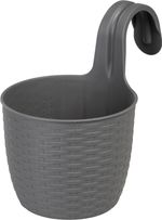 Závesný kvetináč Strend Pro, PP, 26x18x24,5 cm, farba sivá