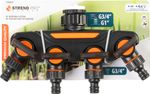 Rozbočovač Strend Pro Garden, spojka, záhradný, 4-way, s ventilmi