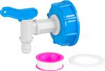Strend Pro szelep, kerti, 3/4", 16 mm, IBC tartályhoz való redukciával, PVC