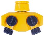 Splitter DY8003, 2-way connector, garden, for hose, with valves