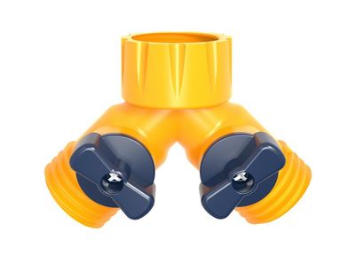 Elosztó Strend Pro Garden, 2-utas csatlakozó, kerti, szelepekkel