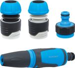 Öntözőkészlet AQUACRAFT® 550390, SoftTouch, kerti, tömlőhöz, STOP csatlakozó, adapter, fúvóka