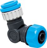 Adapter AQUACRAFT® 550345, articulated, 1/2"-3/4"-1", 360, 180, 3/4", for garden hose