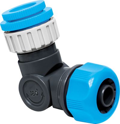 Adapter AQUACRAFT® 550345, csuklós, 1/2" - 3/4" - 1", 360, 180, 3/4", locsolótömlőre