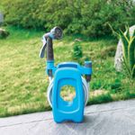 Tömlődob AQUACRAFT® 990490, készlet, 3/8"-os kerti tömlővel, 10 m, 7 mintás öntözőpisztollyal