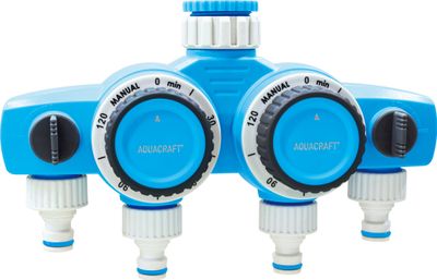 Időzítő AQUACRAFT® 290040, mechanikus, 4-es elosztó, Double, max. 120 min