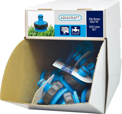 Adapter AQUACRAFT® 552195 SoftTouch G1"-3/4", kerti tömlőhöz, Sellbox 70 db