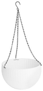 Planter Strend Pro Modern, hanging, White, 26x16 cm, with chain and hanger