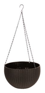 Planter Strend Pro Modern, hanging, Brown, 26x16 cm, with chain and hanger