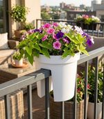 Kvetináč Strend Pro Modern Railing, na zábradlie, 25,5x28cm, biela