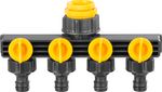 Splitter Strend Pro MB934, 4-way connector, garden, with valves