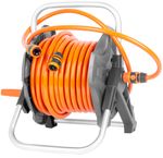 Navíjač Strend Pro, so záhradnou hadicou 1/2", L-30 m, nastaviteľná dýza + 2x rýchlospojka + adaptér