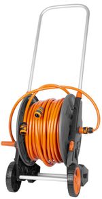 Navíjač Strend Pro, so záhradnou hadicou 1/2", L-60 m, nastaviteľná dýza + 2x rýchlospojka + adaptér