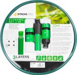 Tömlő Strend Pro Economic, 1/2", H-20 m, adapter, fúvóka, csatlakozók készlet, kerti