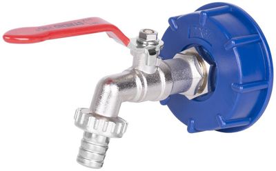 Set Strend Pro, brass valve 1/2" (zinc reducer 3/4") + plastic reducer 60 mm + outlet 3/4", for IBC 