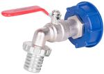 Set Strend Pro, brass valve 1 1/4" + plastic reducer 60 mm + outlet 1", for IBC tank
