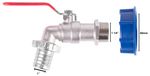 Set Strend Pro, brass valve 1 1/4" + plastic reducer 60 mm + outlet 1", for IBC tank