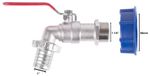 Set Strend Pro, brass valve 1 1/4" + plastic reducer 60 mm + outlet 1", for IBC tank
