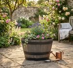 Planter Strend Pro Woodeff, 52x32 cm, Grey, wood effect, barrel